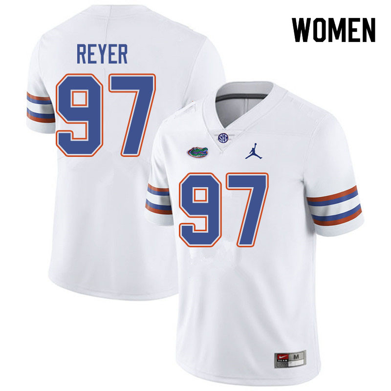 Jordan Brand Women #97 Theodore Reyer Florida Gators College Football Jerseys Sale-White - Click Image to Close